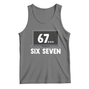 67 Six Seven Meme Tank Top Funny Tech Support TS14 Black Heather Print Your Wear