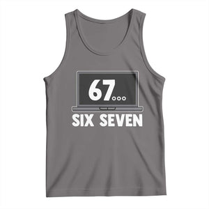 67 Six Seven Meme Tank Top Funny Tech Support TS14 Deep Heather Print Your Wear