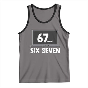 67 Six Seven Meme Tank Top Funny Tech Support TS14 Deep Heather Black Print Your Wear