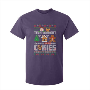 Funny Tech Support Christmas T Shirt For Kid I Am Here To Delete Your Cookies TS14 Purple Print Your Wear