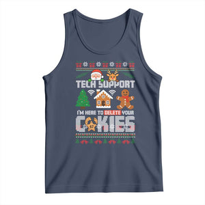 Funny Tech Support Christmas Tank Top I Am Here To Delete Your Cookies TS14 Navy Print Your Wear