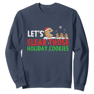 Tech Support Christmas Sweatshirt Let Is Clear Those Holiday Cookies TS14 Navy Print Your Wear