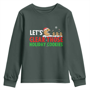 Tech Support Christmas Youth Sweatshirt Let Is Clear Those Holiday Cookies TS14 Dark Forest Green Print Your Wear