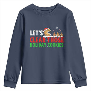 Tech Support Christmas Youth Sweatshirt Let Is Clear Those Holiday Cookies TS14 Navy Print Your Wear