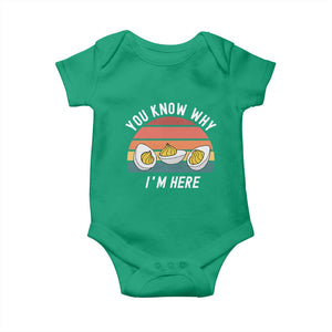 Funny Thanksgiving Dinner Baby Onesie You Know Why I Am Here TS14 Irish Green Print Your Wear