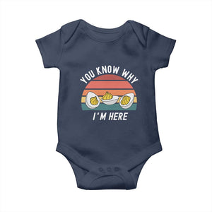 Funny Thanksgiving Dinner Baby Onesie You Know Why I Am Here TS14 Navy Print Your Wear