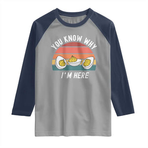 Funny Thanksgiving Dinner Raglan Shirt You Know Why I Am Here TS14 Sport Gray Navy Print Your Wear