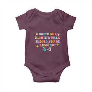 67 Six Seven Meme Baby Onesie Funny Reading Book Lover TS14 Maroon Print Your Wear