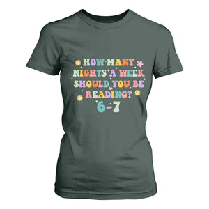 67 Six Seven Meme T Shirt For Women Funny Reading Book Lover TS14 Dark Forest Green Print Your Wear