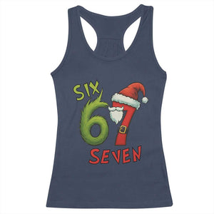 67 Six Seven Christmas Meme Racerback Tank Top Funny Santa Xmas TS14 Navy Print Your Wear