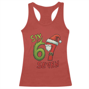 67 Six Seven Christmas Meme Racerback Tank Top Funny Santa Xmas TS14 Red Print Your Wear