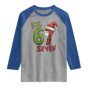 67 Six Seven Christmas Meme Raglan Shirt Funny Santa Xmas TS14 Sport Gray Royal Print Your Wear