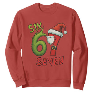 67 Six Seven Christmas Meme Sweatshirt Funny Santa Xmas TS14 Red Print Your Wear