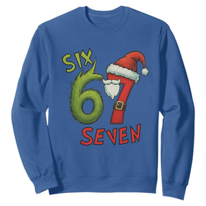 67 Six Seven Christmas Meme Sweatshirt Funny Santa Xmas TS14 Royal Blue Print Your Wear