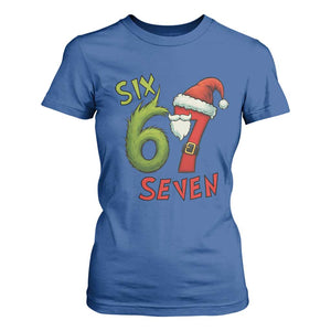 67 Six Seven Christmas Meme T Shirt For Women Funny Santa Xmas TS14 Royal Blue Print Your Wear