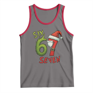 67 Six Seven Christmas Meme Tank Top Funny Santa Xmas TS14 Deep Heather Red Print Your Wear