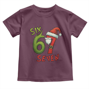 67 Six Seven Christmas Meme Toddler T Shirt Funny Santa Xmas TS14 Maroon Print Your Wear