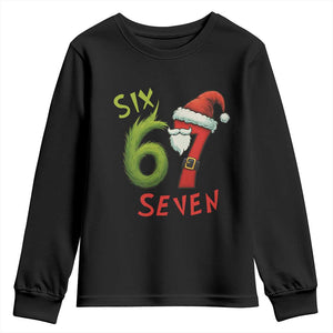 67 Six Seven Christmas Meme Youth Sweatshirt Funny Santa Xmas TS14 Black Print Your Wear