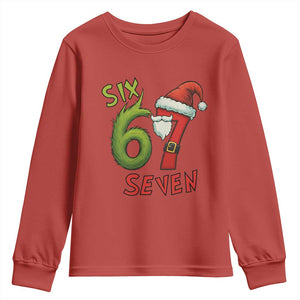 67 Six Seven Christmas Meme Youth Sweatshirt Funny Santa Xmas TS14 Red Print Your Wear