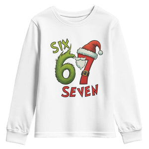 67 Six Seven Christmas Meme Youth Sweatshirt Funny Santa Xmas TS14 White Print Your Wear