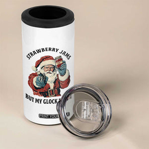 Funny Santa Gun Christmas 4 in 1 Can Cooler Tumbler Strawberry Jams But My Gun Do Not TS14 Print Your Wear