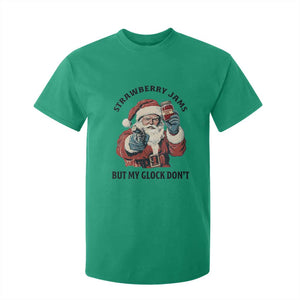 Funny Santa Gun Christmas T Shirt For Kid Strawberry Jams But My Gun Do Not TS14 Irish Green Print Your Wear