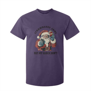 Funny Santa Gun Christmas T Shirt For Kid Strawberry Jams But My Gun Do Not TS14 Purple Print Your Wear