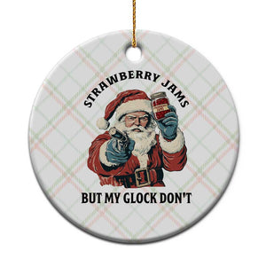Funny Santa Gun Christmas Ceramic Ornament Strawberry Jams But My Gun Do Not TS14 1pc Christmas Plaid Print Your Wear
