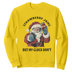 Funny Santa Gun Christmas Sweatshirt Strawberry Jams But My Gun Do Not TS14 Daisy Print Your Wear