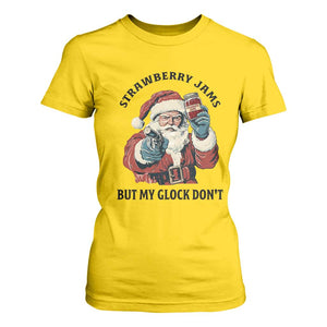 Funny Santa Gun Christmas T Shirt For Women Strawberry Jams But My Gun Do Not TS14 Daisy Print Your Wear