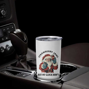 Funny Santa Gun Christmas Tumbler Cup Strawberry Jams But My Gun Do Not TS14 Print Your Wear