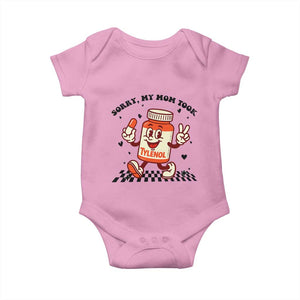 Funny Tylenol Joke Baby Onesie Please Be Patient My Mom Took Tylenol TS14 Light Pink Print Your Wear