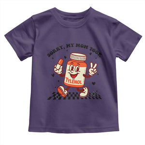 Funny Tylenol Joke Toddler T Shirt Please Be Patient My Mom Took Tylenol TS14 Purple Print Your Wear