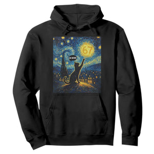 67 Cat Meme Hoodie Funny Six Seven Cat Starry Night Van Gogh TS14 Black Print Your Wear