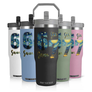 67 Six Seven Meme Flip Straw Tumbler Starry Night Van Gogh TS14 Print Your Wear