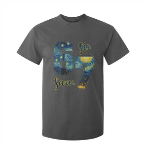 67 Six Seven Meme T Shirt For Kid Starry Night Van Gogh TS14 Dark Heather Print Your Wear