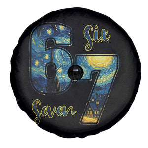 67 Six Seven Meme Spare Tire Cover Starry Night Van Gogh TS14 Print Your Wear