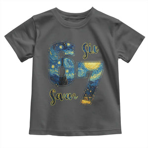 67 Six Seven Meme Toddler T Shirt Starry Night Van Gogh TS14 Dark Heather Print Your Wear