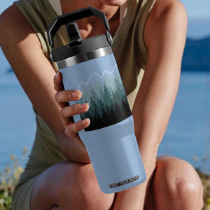 Hoa Hoa Hoa Flip Straw Tumbler Twilight Lover Pine Forest Cozy TS14 One Size: 30 oz Light Blue Print Your Wear