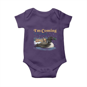 I Am Coming To The Cottage Baby Onesie Stupid Canadian Wolf Bird TS14 Purple Print Your Wear