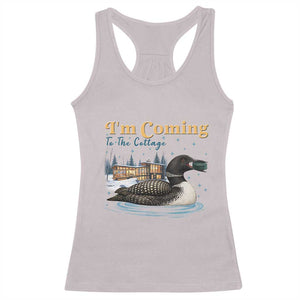 I Am Coming To The Cottage Racerback Tank Top Stupid Canadian Wolf Bird TS14 Ice Gray Print Your Wear