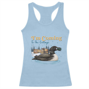 I Am Coming To The Cottage Racerback Tank Top Stupid Canadian Wolf Bird TS14 Light Blue Print Your Wear