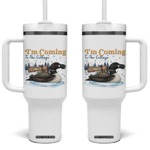I Am Coming To The Cottage Tumbler With Handle Stupid Canadian Wolf Bird TS14 One Size: 40 oz White Print Your Wear