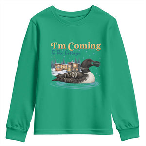 I Am Coming To The Cottage Youth Sweatshirt Stupid Canadian Wolf Bird TS14 Irish Green Print Your Wear