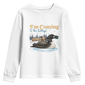I Am Coming To The Cottage Youth Sweatshirt Stupid Canadian Wolf Bird TS14 White Print Your Wear