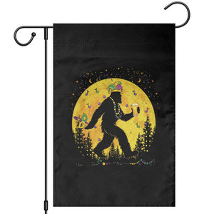 Mardi Gras Bigfoot Garden Flag Funny Sasquatch Carnival Trendy Meme TS14 Black Print Your Wear