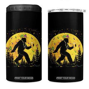 Mardi Gras Bigfoot 4 in 1 Can Cooler Tumbler Funny Sasquatch Carnival Trendy Meme TS14 One Size: 16 oz Black Print Your Wear
