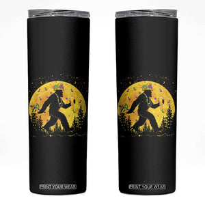 Mardi Gras Bigfoot Skinny Tumbler Funny Sasquatch Carnival Trendy Meme TS14 Black Print Your Wear