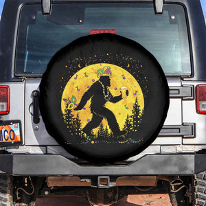 Mardi Gras Bigfoot Spare Tire Cover Funny Sasquatch Carnival Trendy Meme TS14 No hole Black Print Your Wear