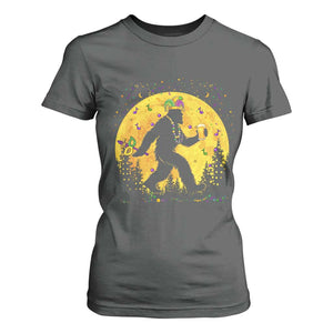 Mardi Gras Bigfoot T Shirt For Women Funny Sasquatch Carnival Trendy Meme TS14 Dark Heather Print Your Wear